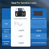 WZRELB SE3000W 3000W Pure Sine Wave Inverter 24V DC to 120V AC — image 8