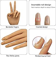 Tiebeauty Silicone Practice Hand for Acrylic Nails (Right Hand) — image 4