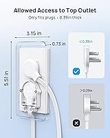 TROND Flat Plug Power Strip with Outlet Cover 10ft — image 4