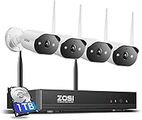 ZOSI 2K WiFi 6 Security Camera System 4-Camera Set with 1TB NVR — image 1