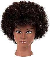African Mannequin Head with 100% Human Hair, 9 Inch Curly — image 2