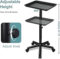 Fuehomue Salon Rolling Tray with Adjustable Height — image 2