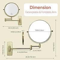 GURUN 8-Inch Double-Sided Wall Mount Makeup Mirror with 7X Magnification — image 5