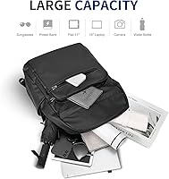 SUIKIHUM Black Laptop Backpack for Men, 16-inch, Water-Resistant — image 4