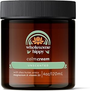 WHOLESOME HIPPY Calm Cream – Unscented Body Butter with Magnesium, Vitamin D3, Shea, Arnica & Turmeric – 4oz Review