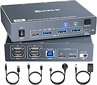 MLEEDA 2 Monitors KVM Switch 4K@60Hz — image 1