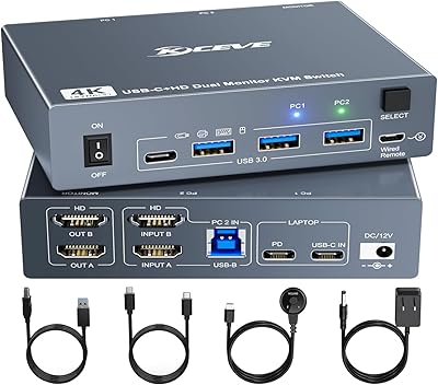 MLEEDA 2 Monitors KVM Switch 4K@60Hz