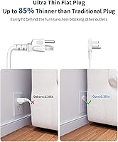 NTONPOWER 10 ft Flat Extension Cord with 3 Outlets & 4 USB Ports — image 2