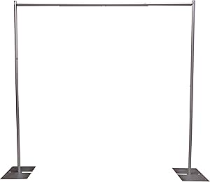 OnlineEEI 8 Foot Tall Fixed Height Portable Pipe and Drape Backdrop Kit 8ft x 10ft