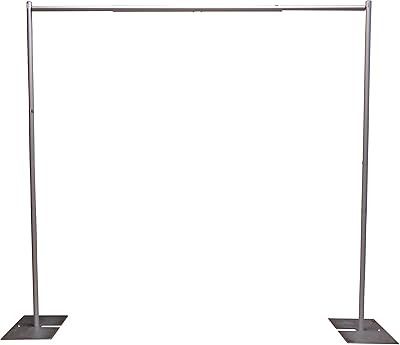 OnlineEEI 8 Foot Tall Fixed Height Portable Pipe and Drape Backdrop Kit 8ft x 10ft
