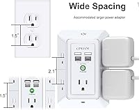 QINLIANF 3-Sided Outlet Extender with Night Light — image 6