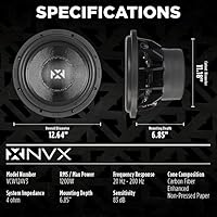 NVX VCW124v3 12″ 2400 Watt Dual 4-Ohm Car Subwoofer — image 4