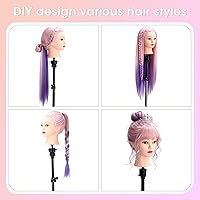 TopDirect 29″ Mannequin Head with Hair, Pink Purple — image 2