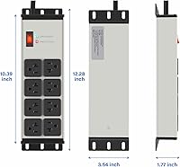 CCCEI 2PCS 20 AMP Power Strip Surge Protector 8 Outlets 6FT Extension Cord — image 7