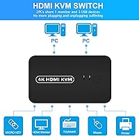 DGODRT HDMI USB KVM Switch 2 Port Selector Box — image 2