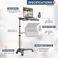 LEVO G2 V16 Mobile Laptop Stand Desk Rolling Cart — image 7