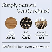 TEK Rectangular Wooden Hair Brush with Short Rounded Teeth — image 3