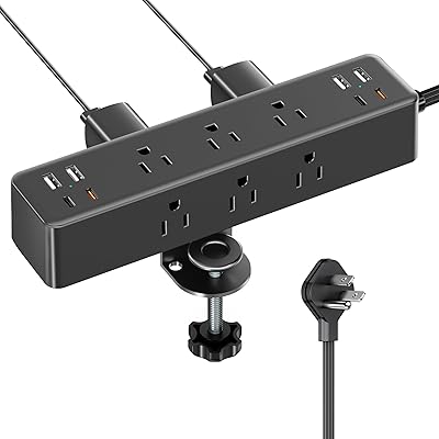 Acozvin Desk Clamp Power Strip 15FT