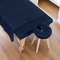 Cottingon 3 Piece Massage Table Sheet Set, Navy Blue — image 6