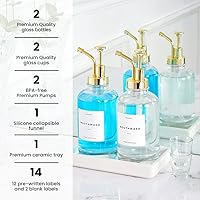 Molimoli Glass Soap Dispenser Set, 500ml/16.9oz, Gold — image 2