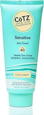 Cotz Sensitive Non-Tinted Zinc Oxide Mineral Sunscreen SPF 40, 3.5oz