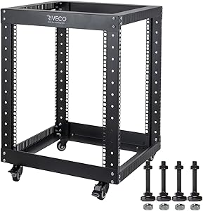 RIVECO 12U Server Rack Open Frame with Casters Review