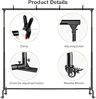 MsMk Backdrop Stand with Wheels, 10x7 FT — image 4