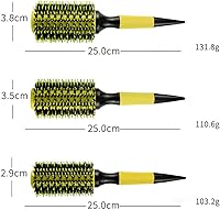 Healthcom 3-in-1 Ceramic & Ionic Bristle Round Barrel Hair Brush Set (Yellow) — image 2