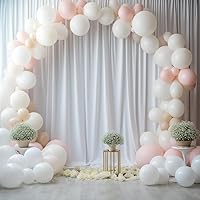 Leegleri 10ft x 12ft Wrinkle-Free White Backdrop Curtain — image 8