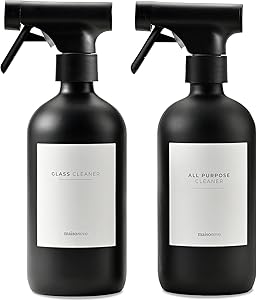 MaisoNovo Glass Spray Bottle Set - 16.9 fl oz Black x 2