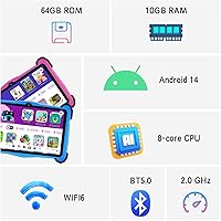 Fivahiva Kids Tablet 7-inch, 10GB RAM, 64GB Storage — image 2