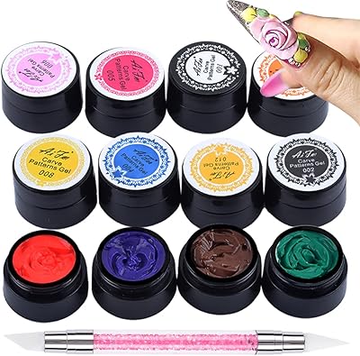 BAIYIYI 12 Color Sculpture Gel 3D Carving Gels for Nail Art