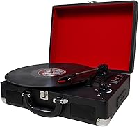 dl Portable Suitcase Record Player 3-Speed Bluetooth Turntable — image 1