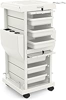 TASALON Salon Trolley Cart with Lock, 6 Lockable Trays, White — image 1