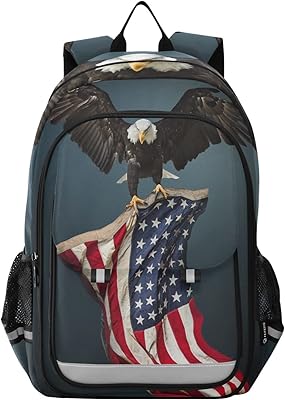 ALAZA American Flag Bald Eagle Laptop Backpack