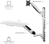 VIVO STAND-SIT1KW Sit-Stand Wall Mount Workstation — image 3