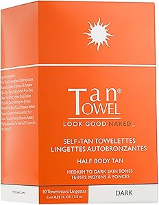TanTowel Women's Half Body Tan Towelettes - Dark, 10 Count Review