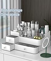 MIUOPUR White Makeup Organizer with 3 Drawers — image 3