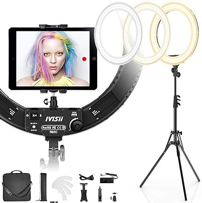 IVISII 19-inch Ring Light with Stand and Phone Holder
