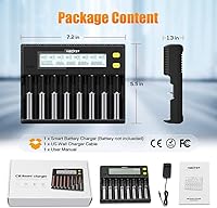 MiBOXER 18650 Battery Charger, 8-Bay Smart Charger — image 8