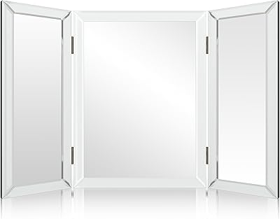 Houseables 3-Way Trifold Mirror, 31″L x 21″W
