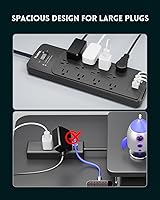 PLUGTUL Surge Protector Power Strip 10FT 12 Outlets USB-C 20W — image 5