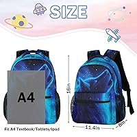 Wolf Blue Galaxy Wolf Backpack for Boys and Girls — image 3