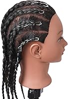 Armmu Mannequin Head with 100% Real Hair - 14″ Black Cosmetology Practice Doll Head — image 7