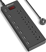 HITRENDS Power Strip with 6 AC Outlets & 6 USB Ports — image 1