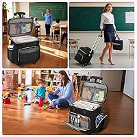 Ytonet Rolling Teacher Bag 15.6-Inch with Detachable Dolly & File Tote — image 8