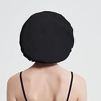 ALASKA BEAR 100% Mulberry Silk Bonnet Sleep Cap - Jumbo Black — image 3