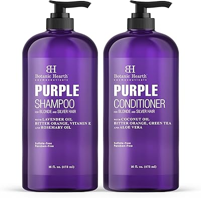 Botanic Hearth Purple Shampoo and Conditioner Set 16 Fl Oz