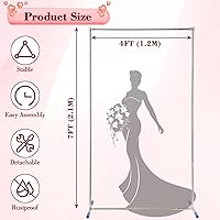 DEROFIT Wedding Arch Backdrop Stand 7FT x 4FT Stainless Steel — image 2