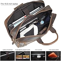 TIDING Men's Leather 15.6 Inch Laptop Backpack Convertible Briefcase — image 4